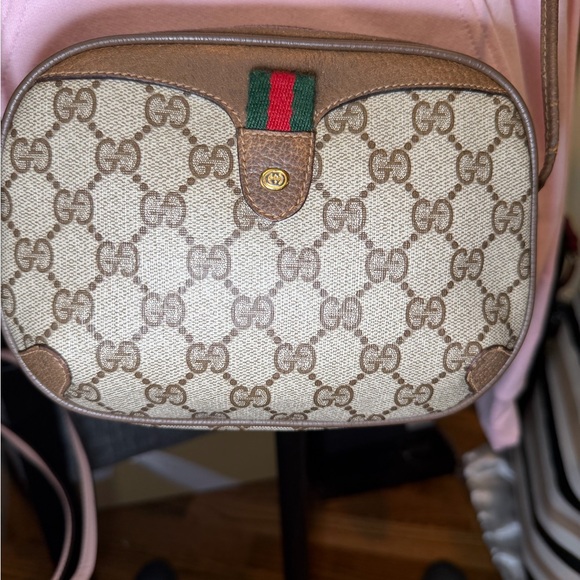authentic Vintage Gucci Web Crossbody Bag GG Coated Canvas Small with COA. - Picture 5 of 16